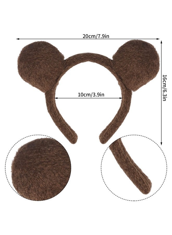 Jmkcoz Kids Animal Brown Bear Costume Bear Ears Headband Bowtie Tail Tutu Skirt Animal Fancy Costume Kit Halloween Cosplay Party Accessories for Girls Boys - Image 2