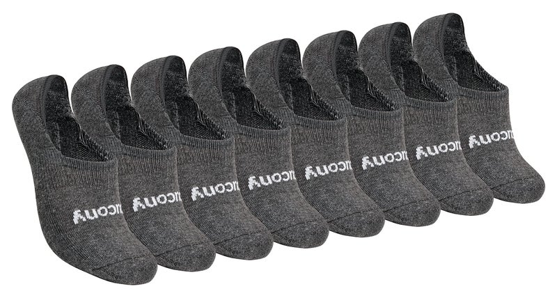 Saucony womens 8 Pairs No Show Cushioned Invisible Liner Running Socks Charcoal Assorted 8 Pairs Shoe Size 610 US
