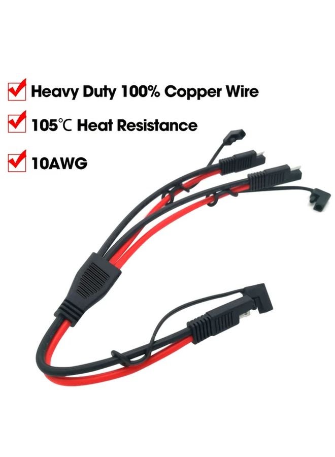 1ft SAE Extension Cable Y Splitter 10AWG Wire Harness for Automotive Motorcycle Solar - Image 5
