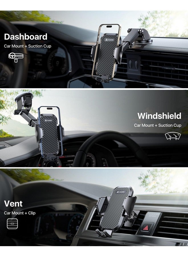andobil Phone Mount For Car (Bumpy Roads Friendly) Military Grade Car Phone Holder Mount Universal Phone Holder For Your Car Dashboard Windshield Vent Fits Iphone 15 14 13 12 Pro Max Samsung S24 Ultra - Image 2