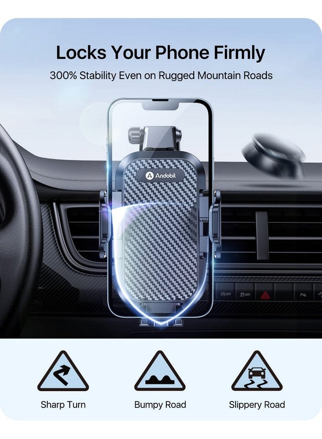 andobil Phone Mount For Car (Bumpy Roads Friendly) Military Grade Car Phone Holder Mount Universal Phone Holder For Your Car Dashboard Windshield Vent Fits Iphone 15 14 13 12 Pro Max Samsung S24 Ultra - Image 4