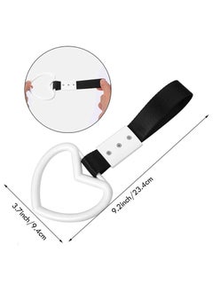 Excefore Heart-Shaped Hand Strap for Car, Rear Bumper Warning Ring Decorative Warning Loops Subway Heart Handles for Car Interior Exterior Decoration, 2 Pieces  - Image 5