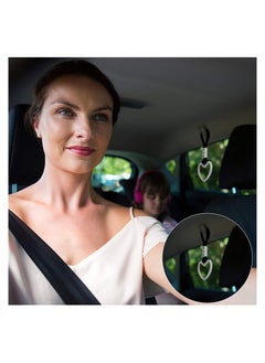 Excefore Heart-Shaped Hand Strap for Car, Rear Bumper Warning Ring Decorative Warning Loops Subway Heart Handles for Car Interior Exterior Decoration, 2 Pieces  - Image 3