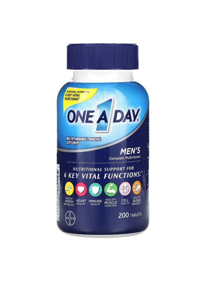 ONE A DAY ون-أ-داي، مكمل متعدد الفيتامينات للرجال، 200 قرص (قد يختلف التعبئة) - Image 1