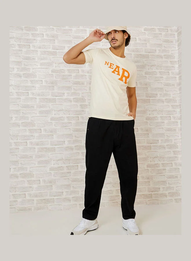 Styli  Pack of 2 - Slogan Print Regular Fit T-shirt for Men | Best Price UAE