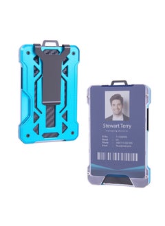 Hot Trade Special Trax Employee ID Card Work Badge Protection Case Multi-Card Aluminum Alloy Card Box Credit Card Box Blue