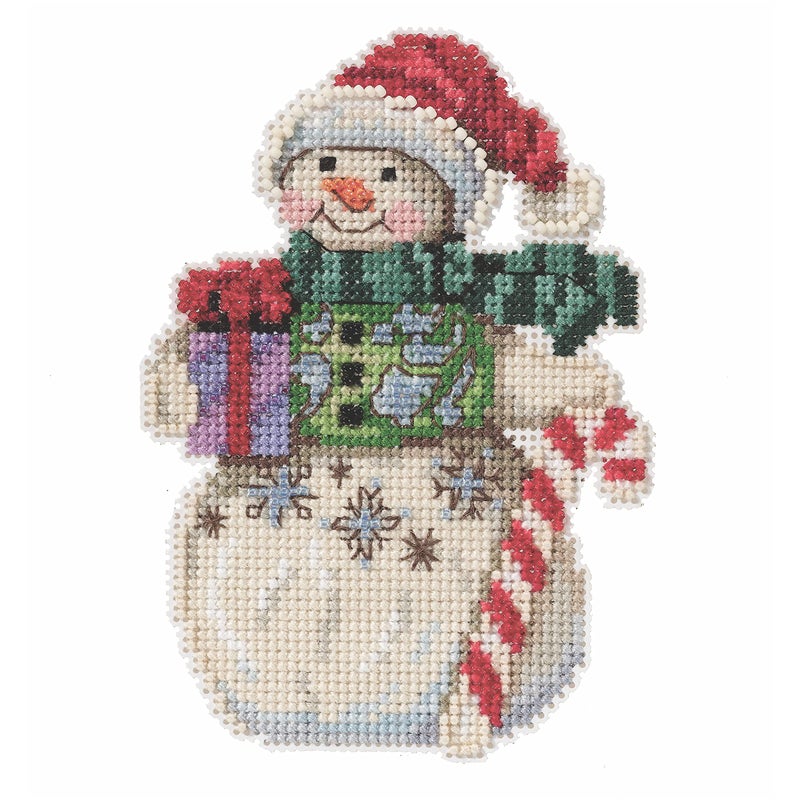 Mill Hill Snowman with Candy Cane Counted Cross Stitch Ornament Kit Mill Hill 2021 Jim Shore JS202116, multi - Image 5