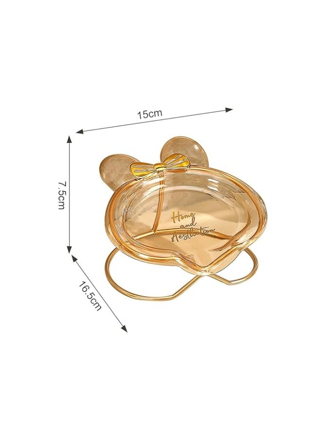 Acrylic Soap Dish with Rustproof Metal Holder - Stylish and Practical in Honey Color T - Image 4