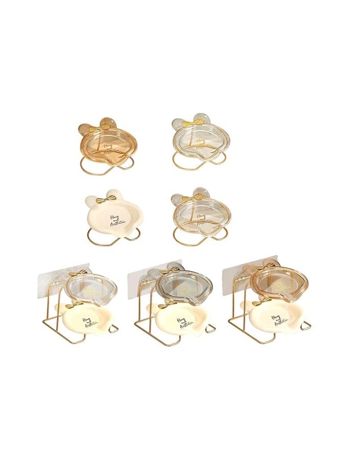 Acrylic Soap Dish with Rustproof Metal Holder - Stylish and Practical in Honey Color T - Image 2