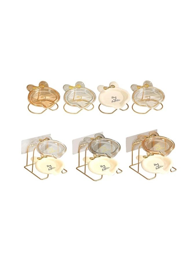 Acrylic Soap Dish with Rustproof Metal Holder - Stylish and Practical in Honey Color T - Image 3