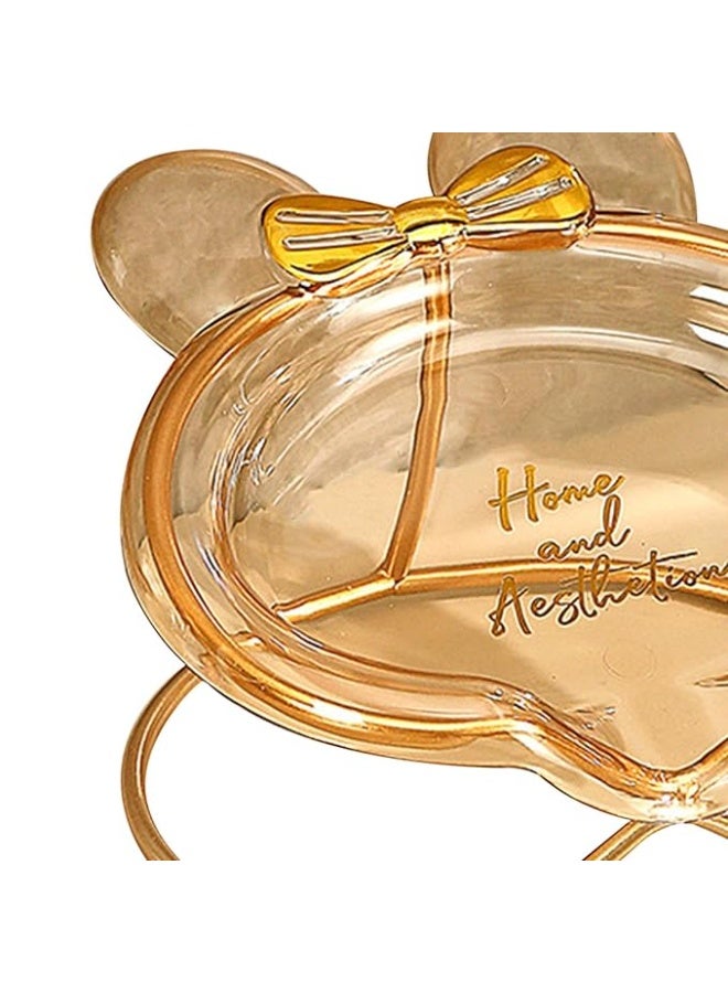 Acrylic Soap Dish with Rustproof Metal Holder - Stylish and Practical in Honey Color T - Image 5