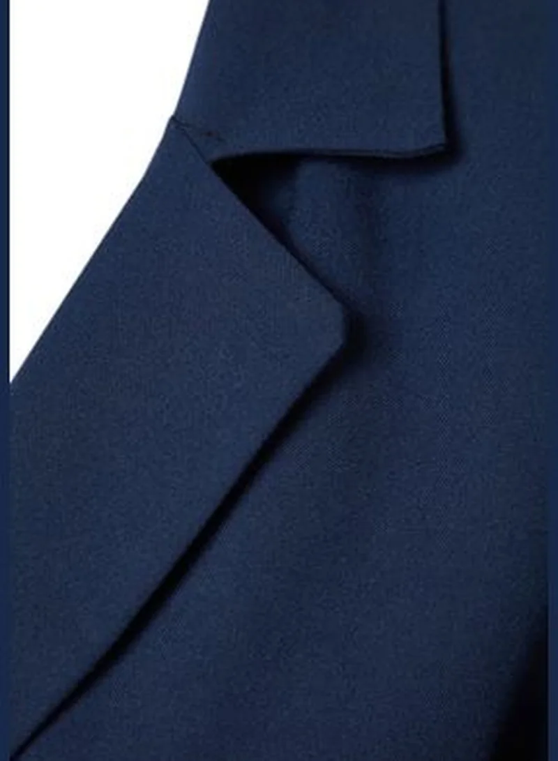 trendyol Navy Blue Premium Oversize Lined Woven Blazer Jacket TWOAW24BC00046