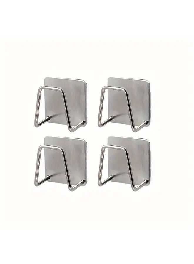 3pcs Stainless Steel Sponge Holder Wall Mounted Sink Drain Rack Soap Holder - Image 1