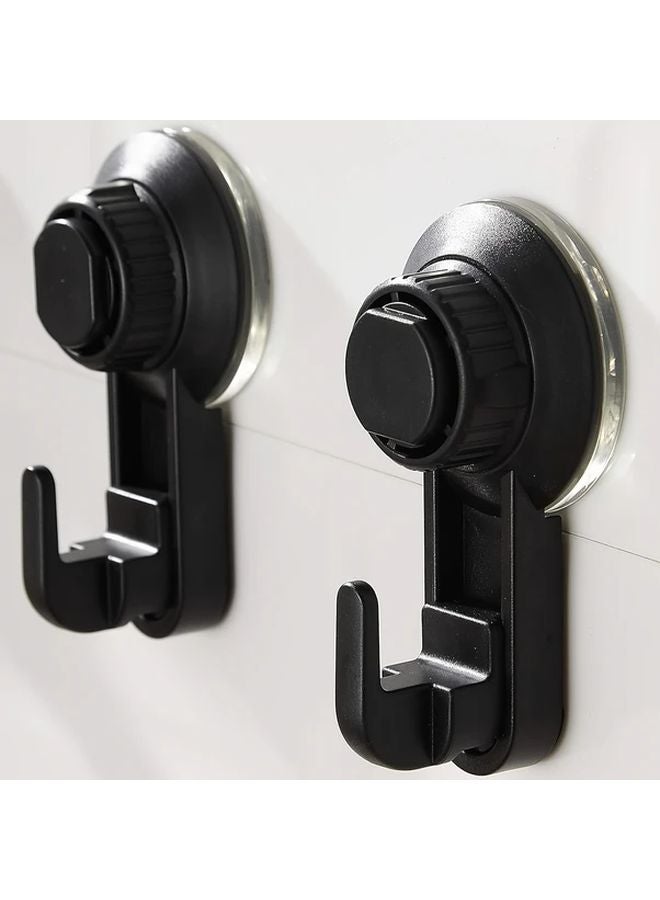 طقم مكون من قطعتين من خطاطيف الشفط السوداء بدون حفر، تركيب حائطي قابل للقفل بدون أثر - Image 1