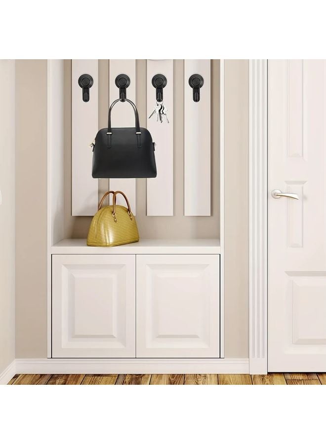 طقم مكون من قطعتين من خطاطيف الشفط السوداء بدون حفر، تركيب حائطي قابل للقفل بدون أثر - Image 4