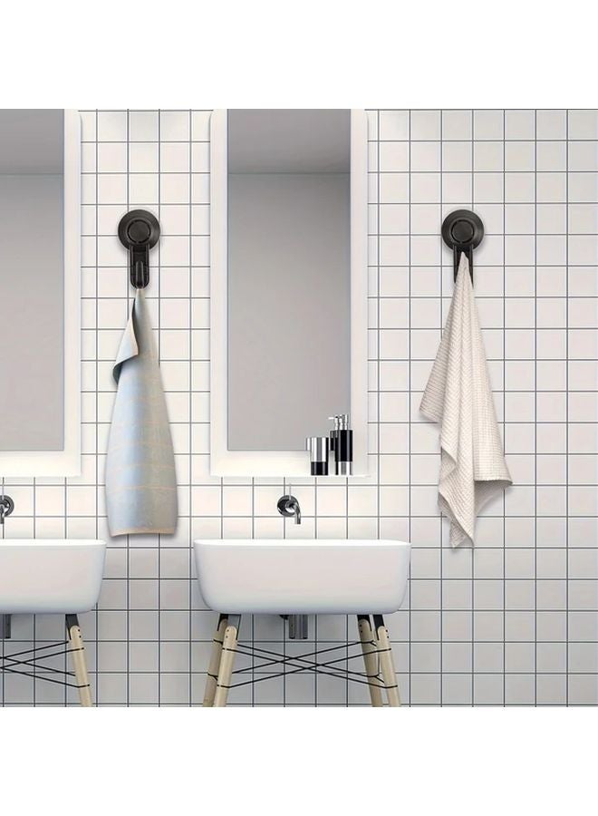 طقم مكون من قطعتين من خطاطيف الشفط السوداء بدون حفر، تركيب حائطي قابل للقفل بدون أثر - Image 5