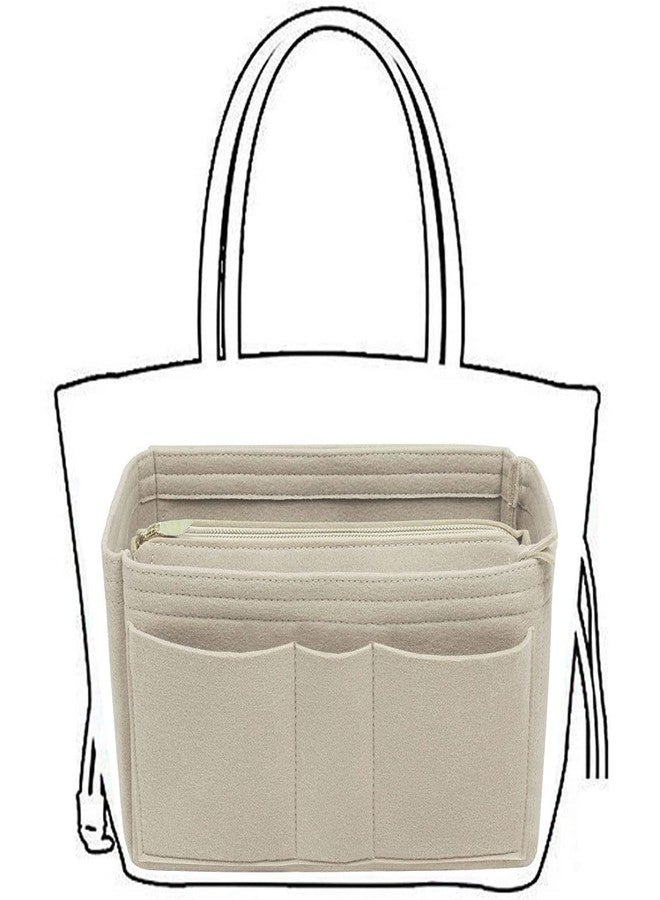 Lckaey Purse Organizer Handbag & Tote Shaper For Speedy Neverfull Totebag Felt Bag Insert3032beige-mini - Image 3