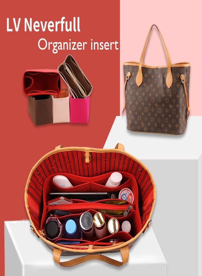 Lckaey Purse Organizer Handbag & Tote Shaper For Speedy Neverfull Totebag Felt Bag Insert3032beige-mini - Image 4