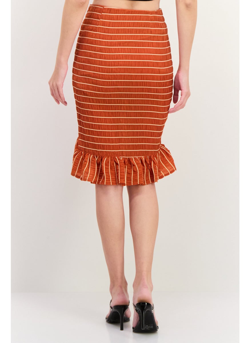 Scotch & Soda Women Plaid Basic Mini Skirt, Rust  - Image 2
