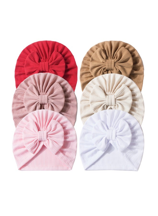Baby Soft Turban Hats 6 Pieces Infant Hat Girls Boys Knotted Cap Beanies Headband Children Kids Head-Wear Newborn - Image 2