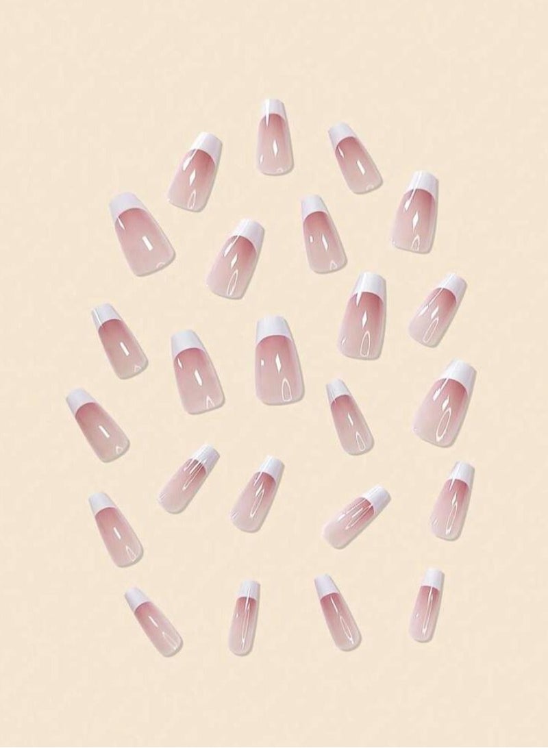 French design nails, 24 pieces, French nails - Image 2