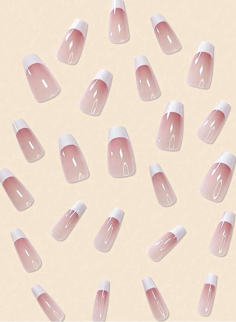 French design nails, 24 pieces, French nails - Image 3