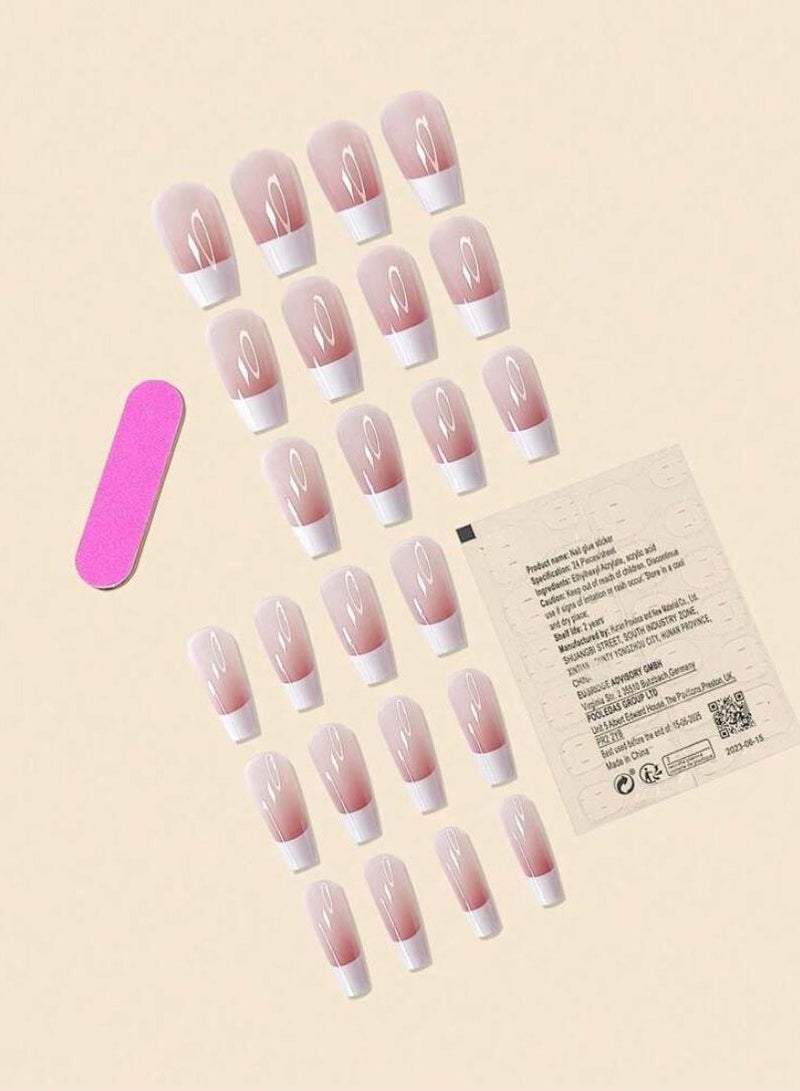 French design nails, 24 pieces, French nails - Image 4