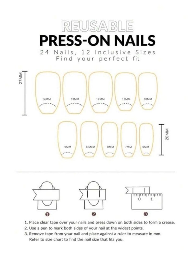 French design nails, 24 pieces, French nails - Image 5