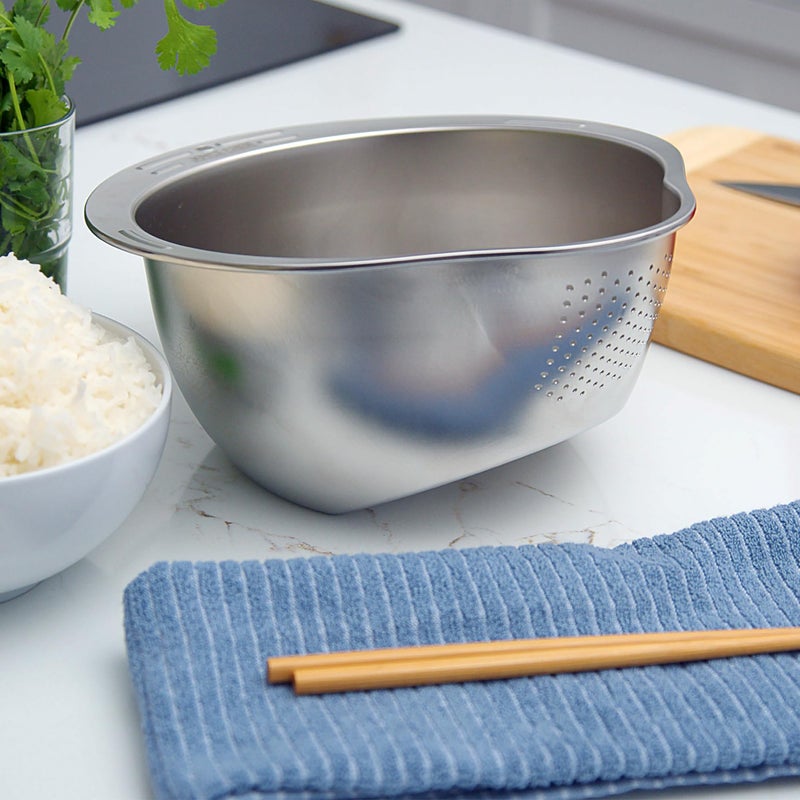 Joyce Chen Stainless Steel Rice Strainer Bowl Rice Washer Colander - Image 4