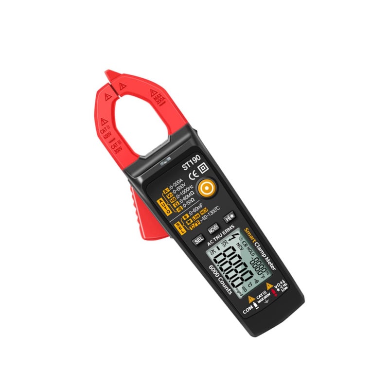Auto Digital Clamp Meter Multimeter Voltage Current Tester Red For Home Industrial Use - Image 2