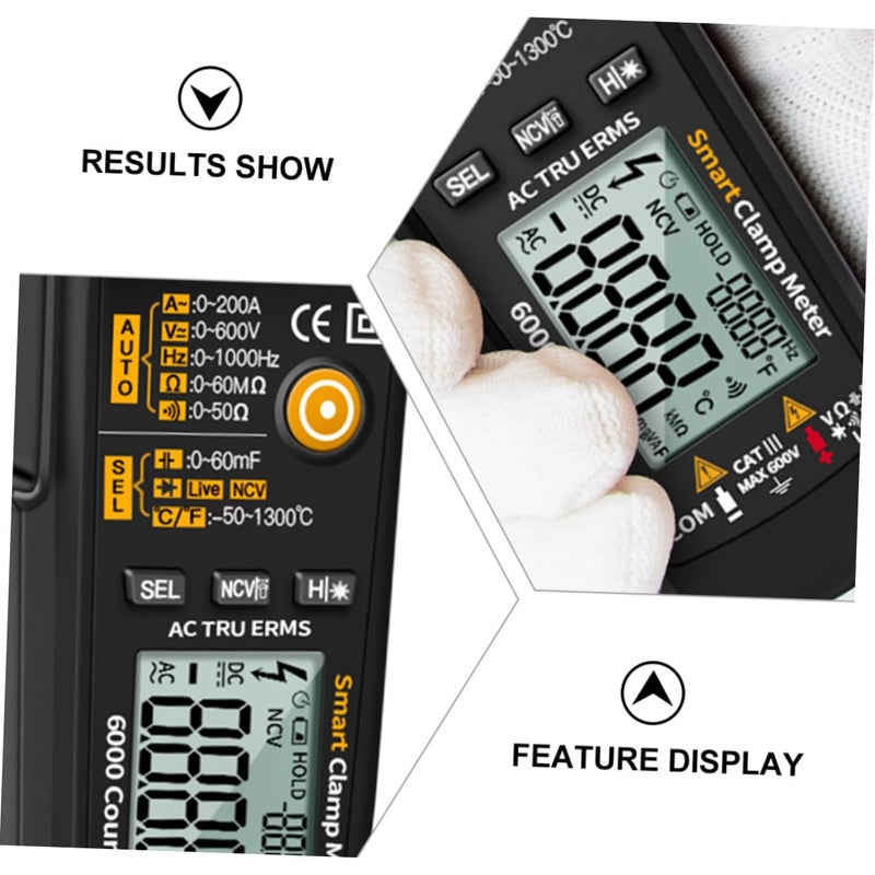 Auto Digital Clamp Meter Multimeter Voltage Current Tester Red For Home Industrial Use - Image 4