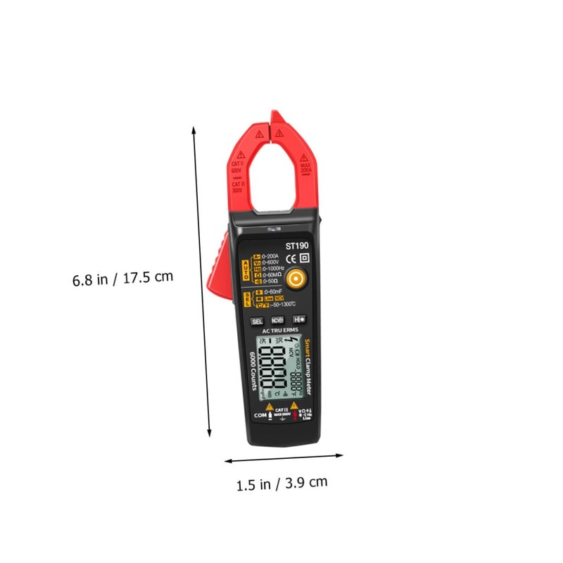 Auto Digital Clamp Meter Multimeter Voltage Current Tester Red For Home Industrial Use - Image 3