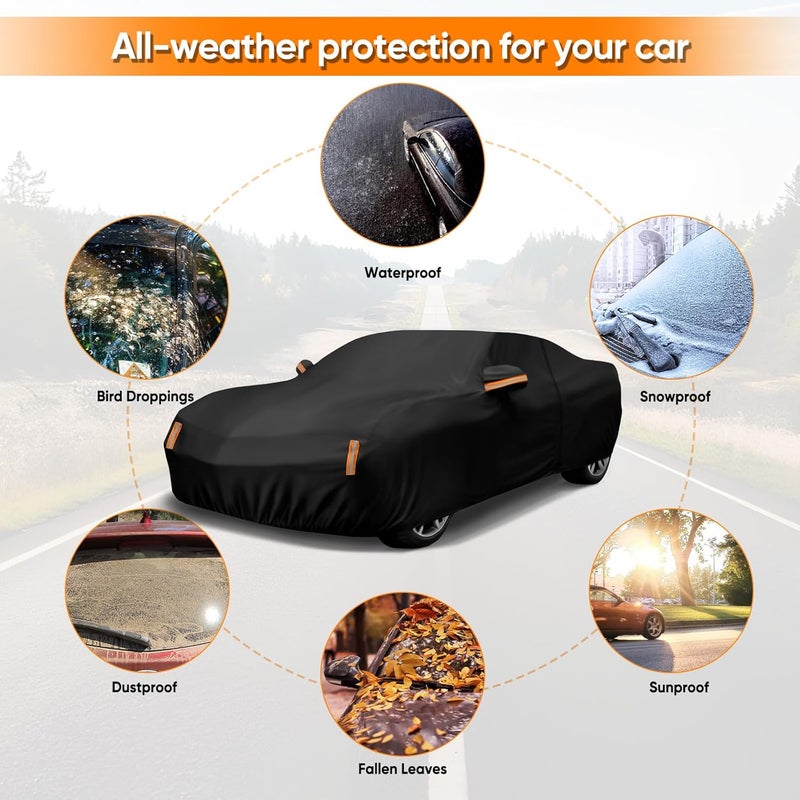 NEVERLAND Car Cover Waterproof All Weather Custom Fit for Chevy Camaro 2010-2026, Heavy Duty Outdoor Full Exterior Cover for Automobiles, Sun Rain UV Dust Snow Protection with Door Zipper - Image 2
