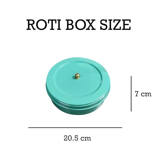 Elan Storage Box For Roti/Papad/Chapati | Tight Lid Stainless Steel Multipurpose Dabba With Lid | Roti Server | Storage Container For Kitchen (Casserole, Aqua) - Image 2