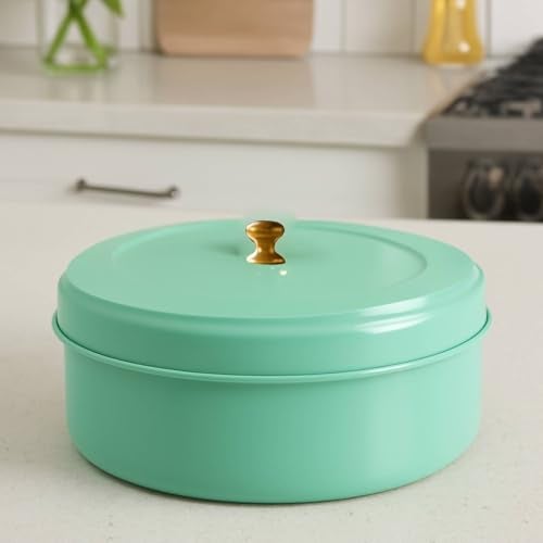 Elan Storage Box For Roti/Papad/Chapati | Tight Lid Stainless Steel Multipurpose Dabba With Lid | Roti Server | Storage Container For Kitchen (Casserole, Aqua) - Image 5