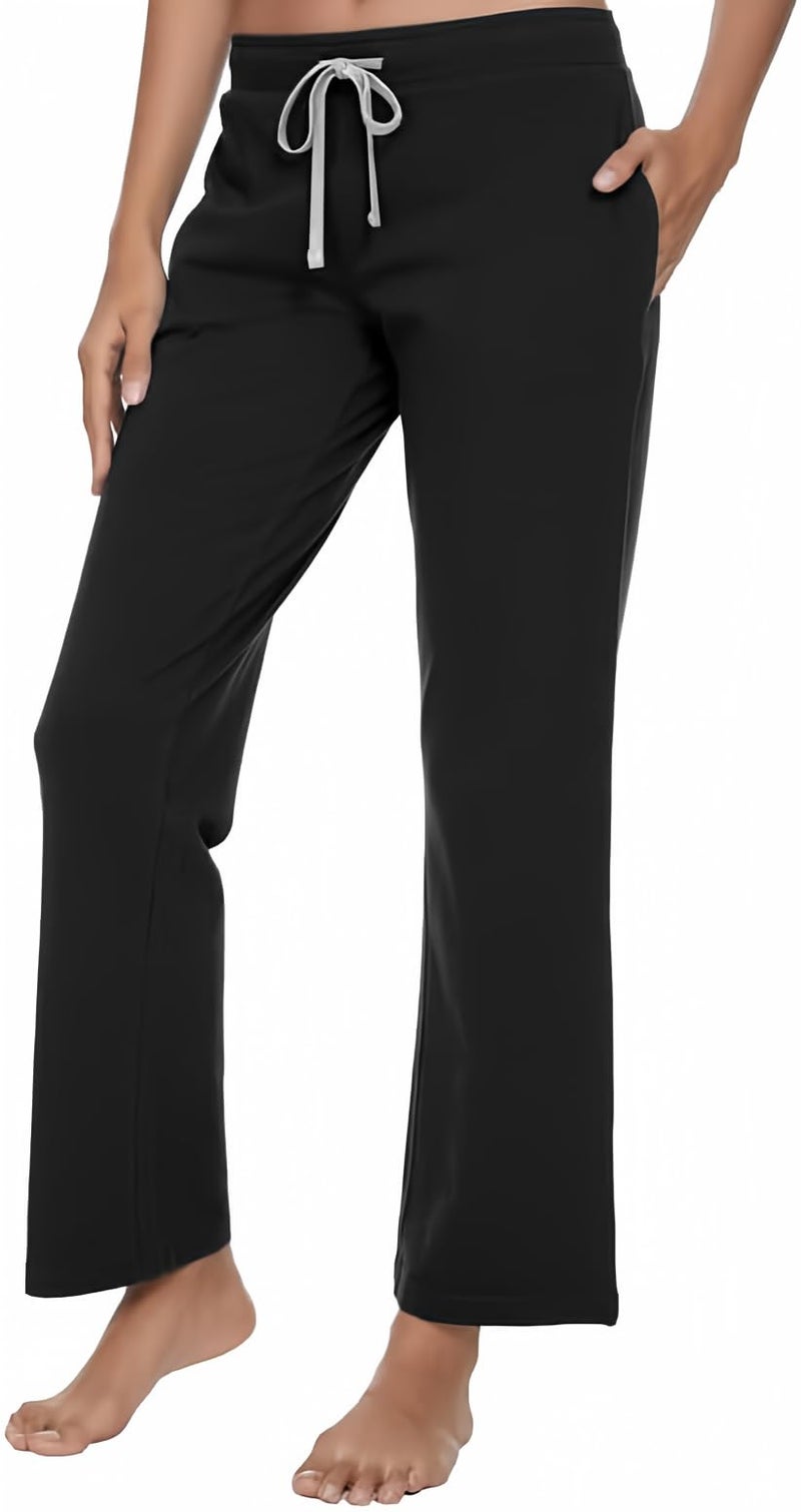 U2SKIIN Pajama Pants for Women Soft, Cotton Comfortable Womens Lounge Sleep Pj Bottoms for Women(Black, M) - Image 1