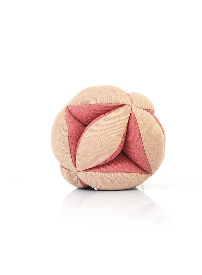 Pluchi Flower Rattle Ball Cotton Knitted Stuffed Soft Toy (Large, Blush Pink) - Image 1