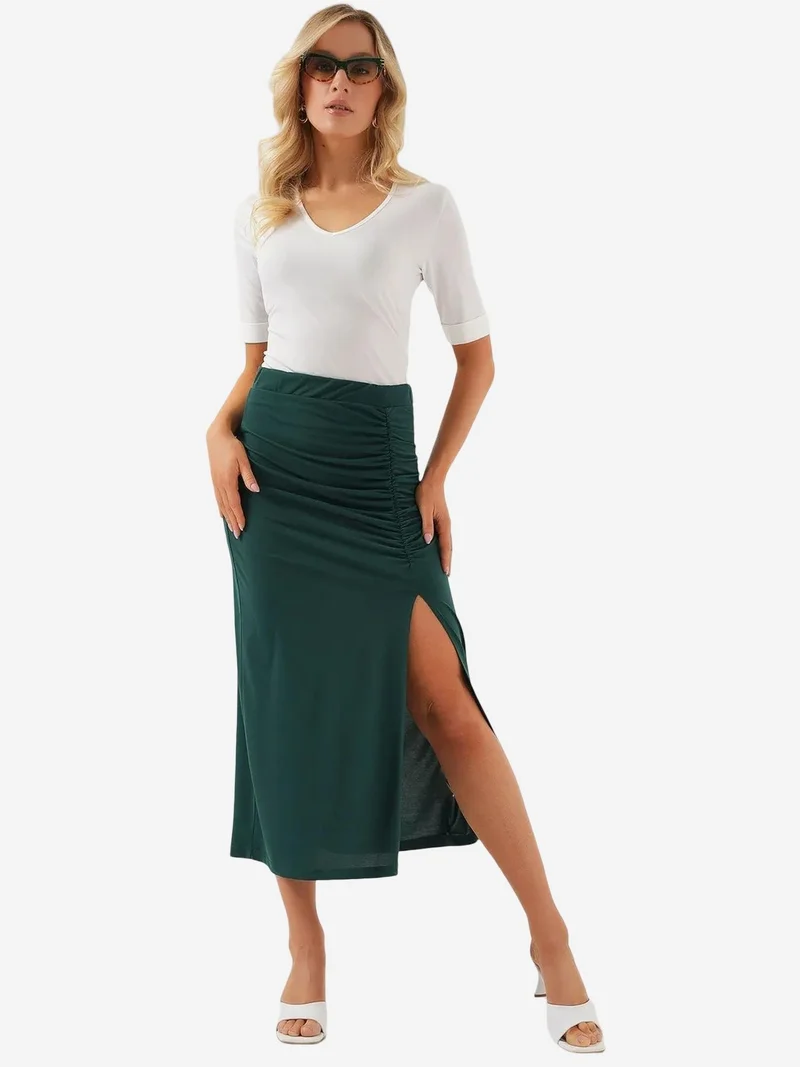 BIG DART BDART Maxi Fitted Jersey Skirt with Elastic Waist