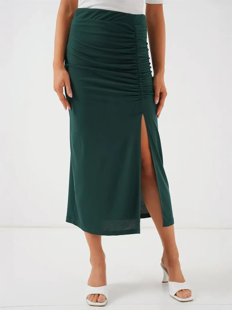 BIG DART BDART Maxi Fitted Jersey Skirt with Elastic Waist