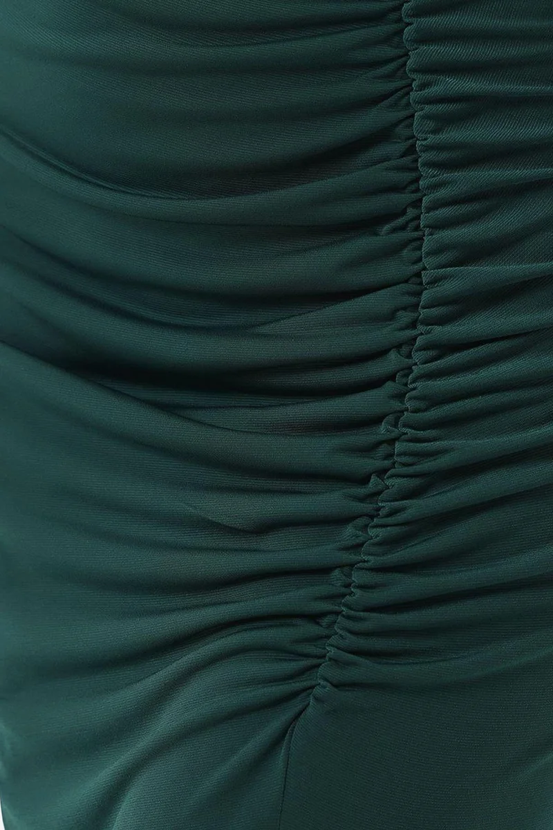 Big Dart Emerald Green BDART Maxi Fitted Jersey Skirt with Elastic Waist for Women | Best Price UAE