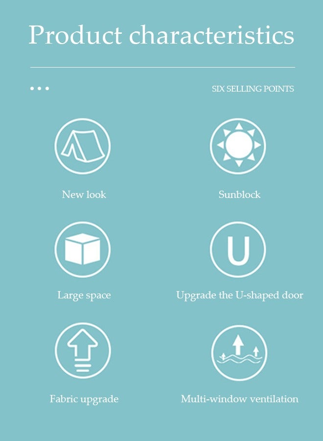 DUNISO Kids Play Tent，tent game houses, princess castle tents, baby play houses, indoor and outdoor portable tents, easy to install, suitable for children over 6 months old, 125 * 125 * 135cm ﻿ - Image 3