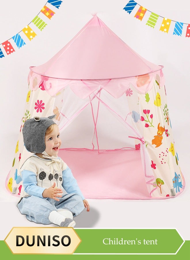 DUNISO Kids Play Tent，tent game houses, princess castle tents, baby play houses, indoor and outdoor portable tents, easy to install, suitable for children over 6 months old, 125 * 125 * 135cm ﻿ - Image 1
