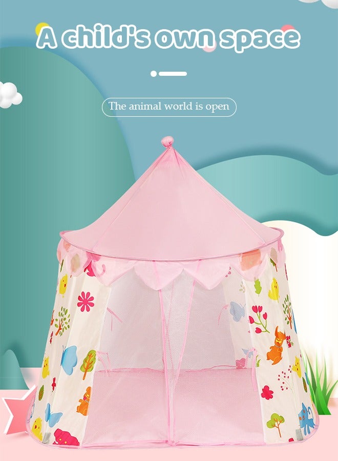 DUNISO Kids Play Tent，tent game houses, princess castle tents, baby play houses, indoor and outdoor portable tents, easy to install, suitable for children over 6 months old, 125 * 125 * 135cm ﻿ - Image 2