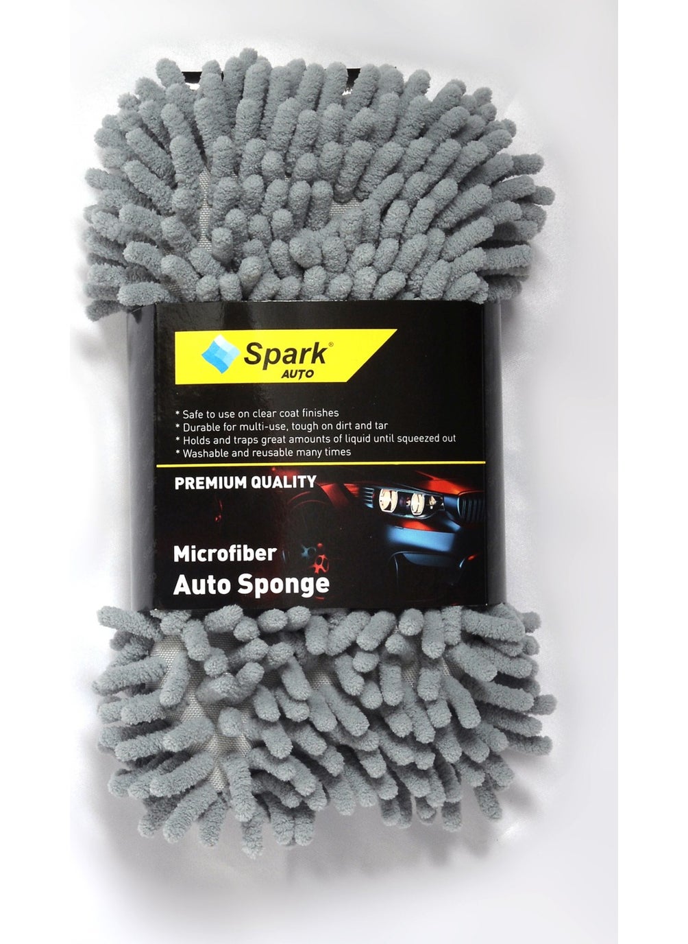 Spark - 7040 Chenille Car Wash Sponge and Polikur 3356 Microfiber Chamois Car Drying Cloth (Set of 2) - Image 1