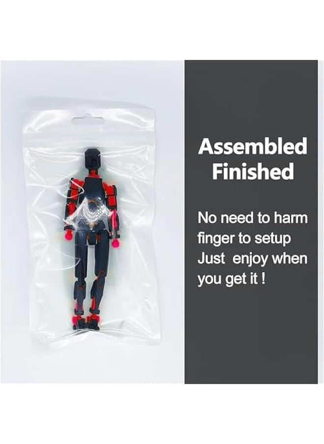 (Assembly Completed) T13 Action Figure Set, Titan 13 Robot Action Figure 3D Printed robo 13 Action Figure,for Collectors Desktop Decorations, Black Green/Red Black ((Black Red)+(White Black))