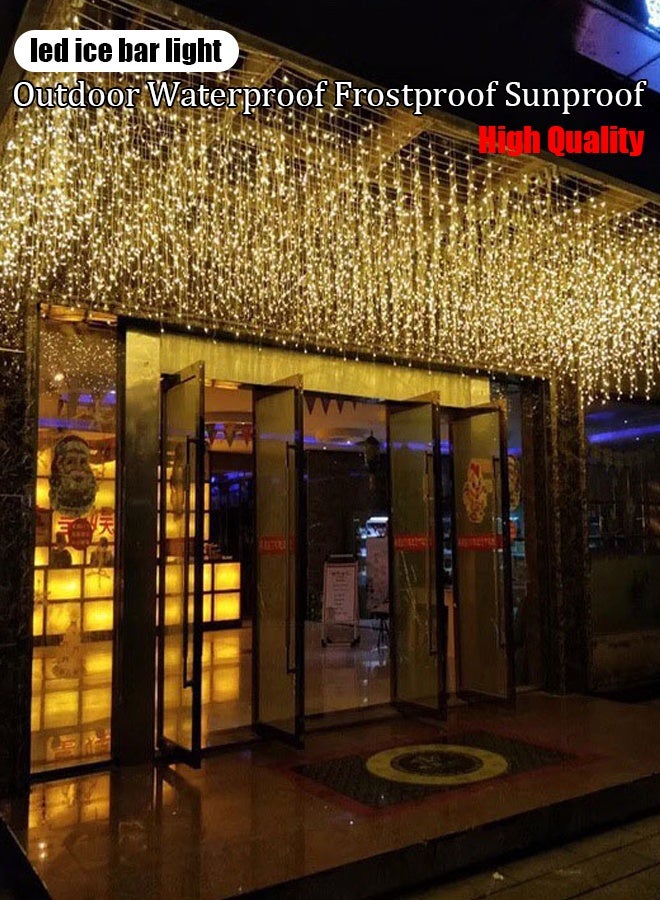220V 10-meter Ice Strip Waterfall Lights Decorative Lights Waterfall Lights led Sky Star String Lights Ice Strip Lights Curtain Lights Stage Set Colourful Lights Neon Lights Eight kinds of colour changing modes, applicable for Halloween, Christmas, wedding decorative light strings - Image 1