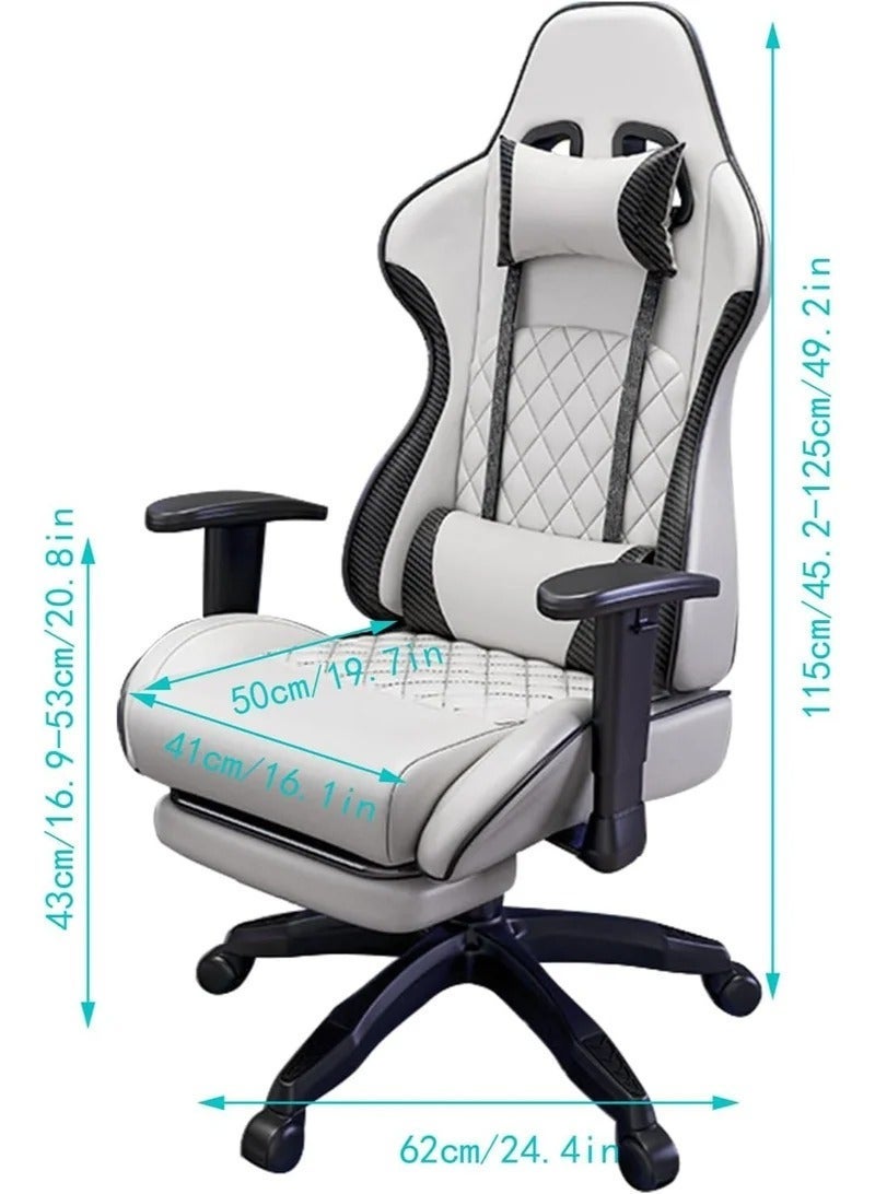 FUOE Gaming Chair Office Chair With Footrest Racing Ergonomic Chair Leather Reclining Video Game Chair Adjustable Armrest High Back Gamer Chair With Headrest And Lumbar Support - Image 2