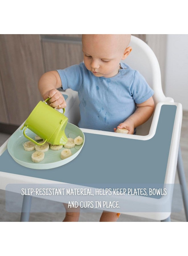Mintlyfe High Chair Placemat for IKEA Antilop Baby High Chair, 2 Packs Stain Resistant Non-Slip Toddler Silicone High Chair Place Mats Eating Table Mat (Sage/Ether) - Image 5