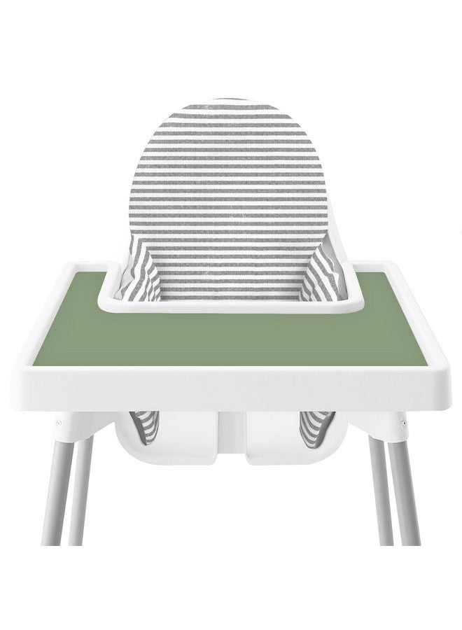 Mintlyfe High Chair Placemat for IKEA Antilop Baby High Chair, 2 Packs Stain Resistant Non-Slip Toddler Silicone High Chair Place Mats Eating Table Mat (Sage/Ether) - Image 2