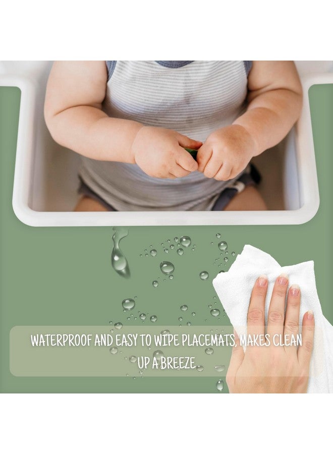 Mintlyfe High Chair Placemat for IKEA Antilop Baby High Chair, 2 Packs Stain Resistant Non-Slip Toddler Silicone High Chair Place Mats Eating Table Mat (Sage/Ether) - Image 4